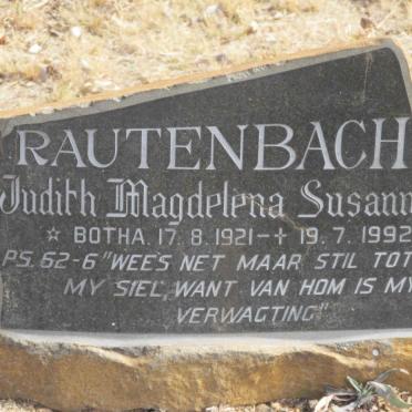 RAUTENBACH Judith Magdelena Susanna nee BOTHA 1921-1992