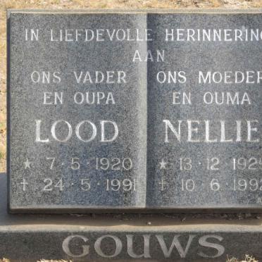 GOUWS Lood 1920-1991 &amp; Nellie 1925-1992