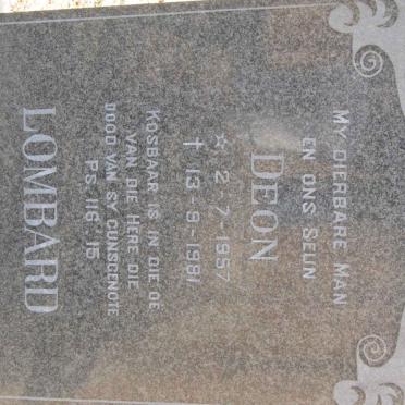LOMBARD Deon 1957-1981