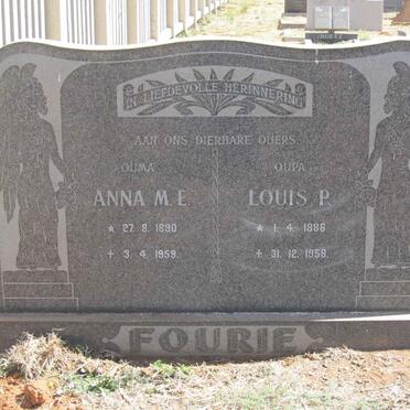 FOURIE Louis P. 1886-1958 &amp; Anna M.E. 1890-1959