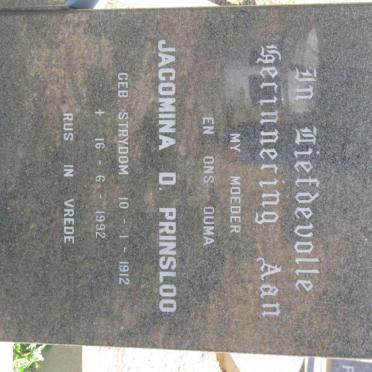 JORDAAN Andries H. 1895-1980 &amp; Jacomina D. Prinsloo STRYDOM 1912-1992