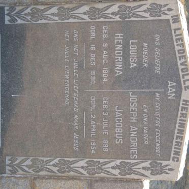 DYK Joseph Andries Jacobus, van 1898-1954 &amp; Louisa Hendrina 1904-1990