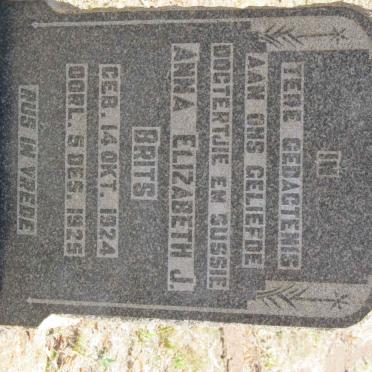 BRITS Anna Elizabeth J. 1924-1925