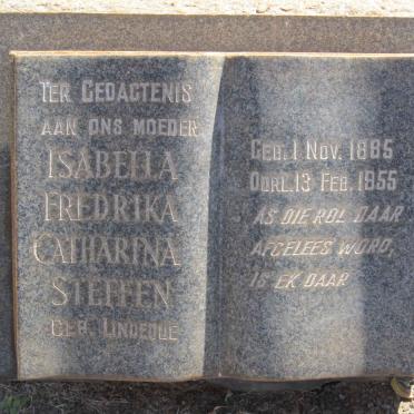 STEFFEN Isabella Fredrika Catharina nee LINDEQUE 1885-1955