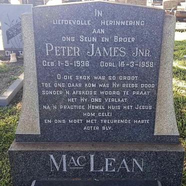 MacLEAN Peter James 1936-1958
