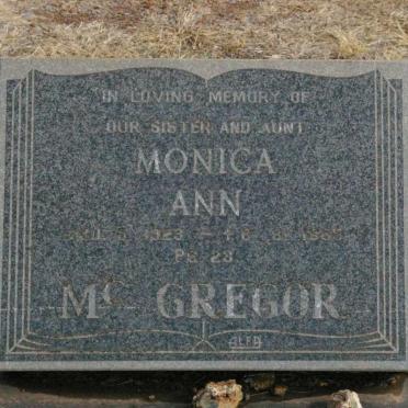 McGREGOR Monica Ann 1923-1985