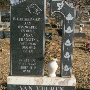 VUUREN Anna Franscina, van 1936-2003