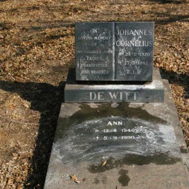 WITT Johannes Cornelius, de 1920-1982 &amp;  Ann 1940-1990