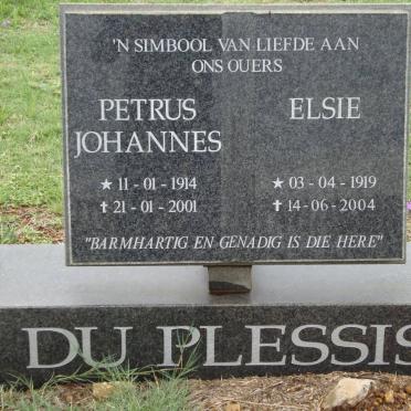 PLESSIS Petrus Johannes, du 1914-2001 &amp; Elsie 1919-2004