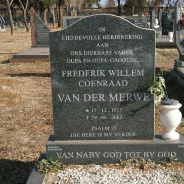 MERWE Frederik Willem Coenraad, van der 1917-2003