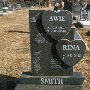 SMITH Awie 1935-2006 &amp; Johanna A C. Rina 1942-