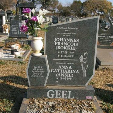 GEEL Johannes Francois 1949-2008 &amp; Anna Catharina 1954-