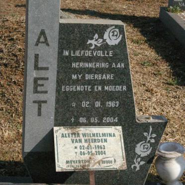 HEERDEN Aletta Wilhelmina, van 1963-2004