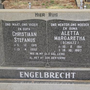 ENGELBRECHT Christiaan Stefanus 1915-1982 &amp; Aletta Margaretha SCHOLTZ 1911-1997