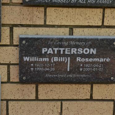 PATTERSON William 1925-1990 &amp; Rosemarè 1927-2001