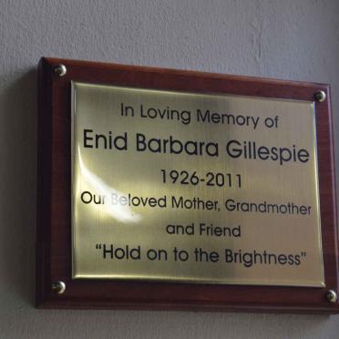 GILLESPIE Enid Barbara 1926-2011