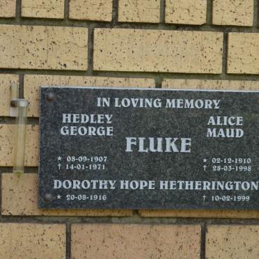 FLUKE Hedley George 1907-1971 &amp; Alice Maud 1910-1998 :: FLUKE Dorothy Hope Hetherington 1916-1999