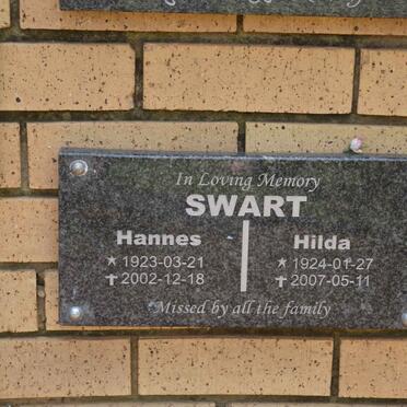 SWART Hannes 1923-2002 &amp; Hilda 1924-2007