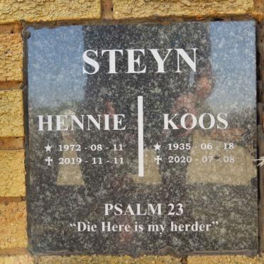 STEYN Koos 1935-2020 :: STEYN Hennie 1972-2019
