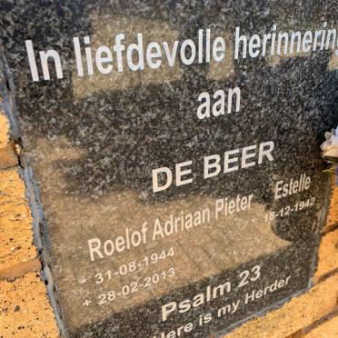 BEER Roelof Adriaan Pieter 1944-2013 &amp; Estelle 1942-