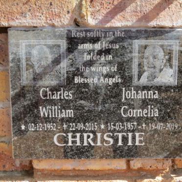 CHRISTIE Charles William 1952-2015 &amp; Johanna Cornelia 1957-2019