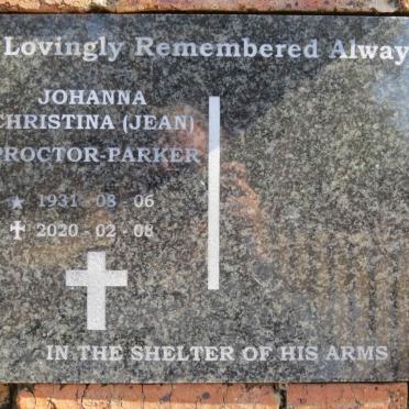 PARKER Johanna Christina, PROCTOR- 1931-2020