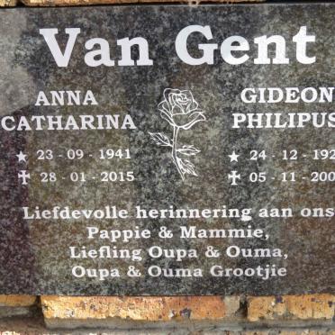 GENT Gideon Philipus, van 1924-2006 &amp; Anna Catharina 1941-2015