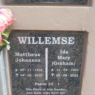 WILLEMSE Mattheus Johannes 1936-2020 & Ida Mary GRAHAM 1944-2023