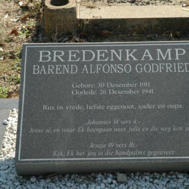BREDENKAMP Barend Alfonso Godfried 1911-1941