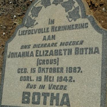 BOTHA Johanna Elizabeth nee CROUS 1887-1942