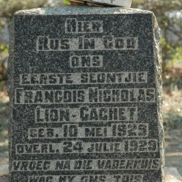 CACHET Francois Nicolas, Lion 1929-1929