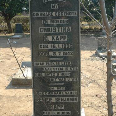 KAPP Renier Benjamin 1886-1950 &amp; Christina G. 1896-1942