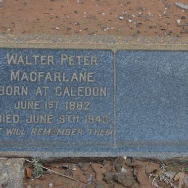 MACFARLANE Walter Peter 1882-1943