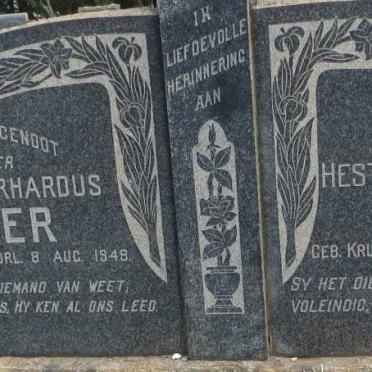 MULLER Stefanus Gerhardus 1882-1949 &amp; Hester Christina Hendrika KRUGER 1884-1956