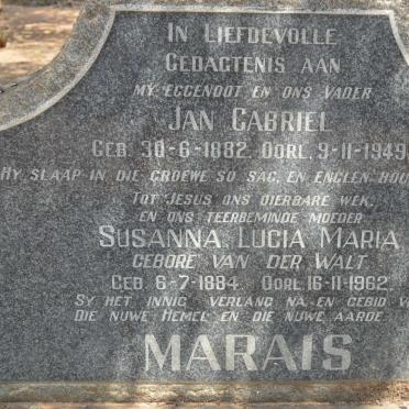 MARAIS Jan Gabriel 1882-1949 &amp; Susanna Lucia VAN DER WALT 1884-1962 :: MARAIS Barend Jacobus 1912-1963