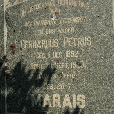 MARAIS Gerhardus Petrus 1882-19?3