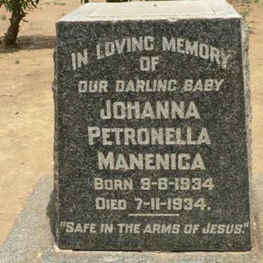 MANENICA Johanna Petronella 1934-1934