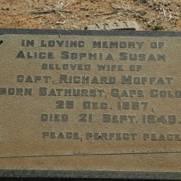 MOFFAT Alice Sophia Susan 1857-1949