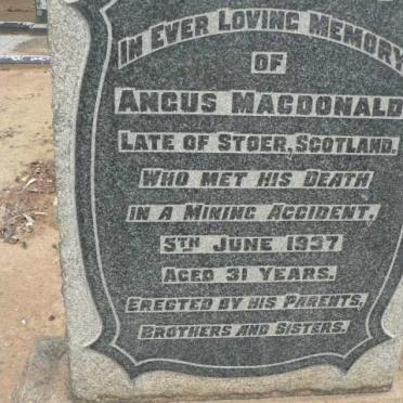 MacDONALD Angus -1937