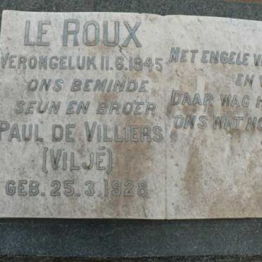 ROUX Paul de Viliers, le 1928-1945