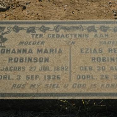 ROBINSON Ezias Reniers 1882-1933 &amp; Johanna Maria JACOBS 1892-1936