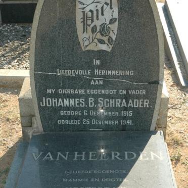 SCHRAADER Johannes B. 1915-1941 :: Van HEERDEN Hestertjie nee SCHRAADER 1942-1981