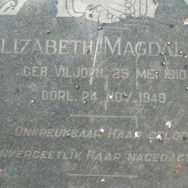 SCHEEPERS Elizabeth Magdalena nee VILJOEN 1910-1949