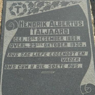 TALJAARD Hendrik Albertus 1866-1930