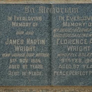 WRIGHT James Martin  -1954 &amp; Florence Ada  -1944