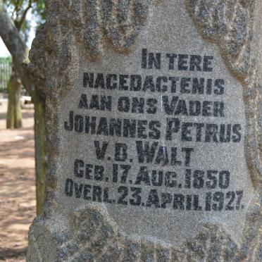 WALT Johannes Petrus, v.d. 1850-1927