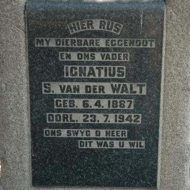 WALT Ignatius S., van der 1887-1942