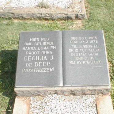 BEER Cecilia J., de nee OOSTHUIZEN 1903-1979