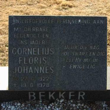 BEKKER Cornelius Floris Johannes 1922-1978
