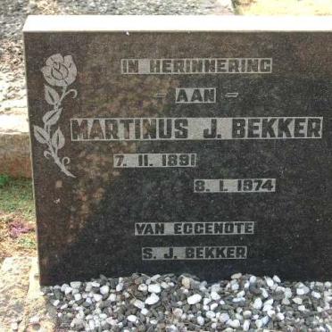 BEKKER Martinus J. 1891-1974